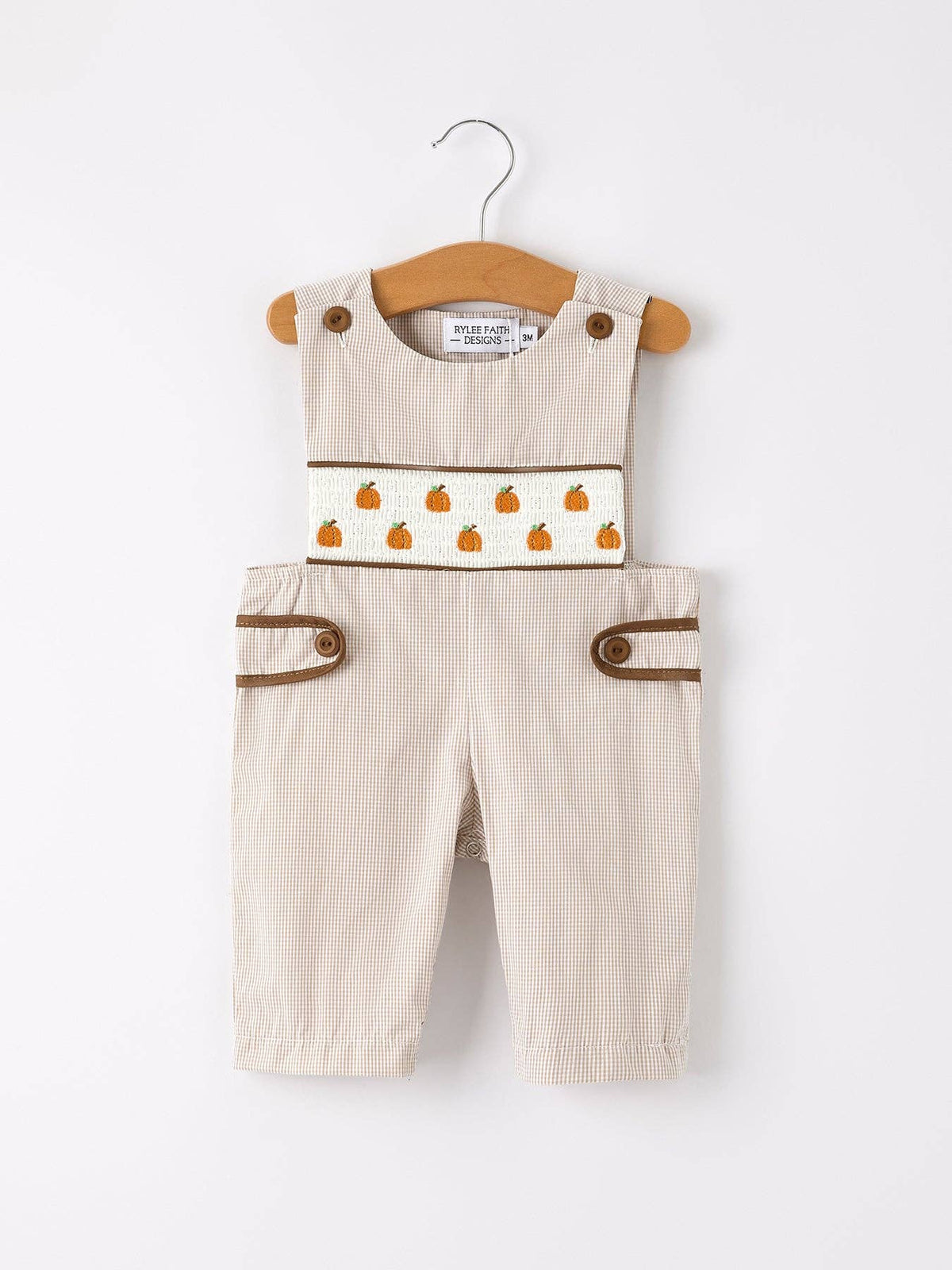 Fall Pumpkin Smock Embroidered Boys JonJon